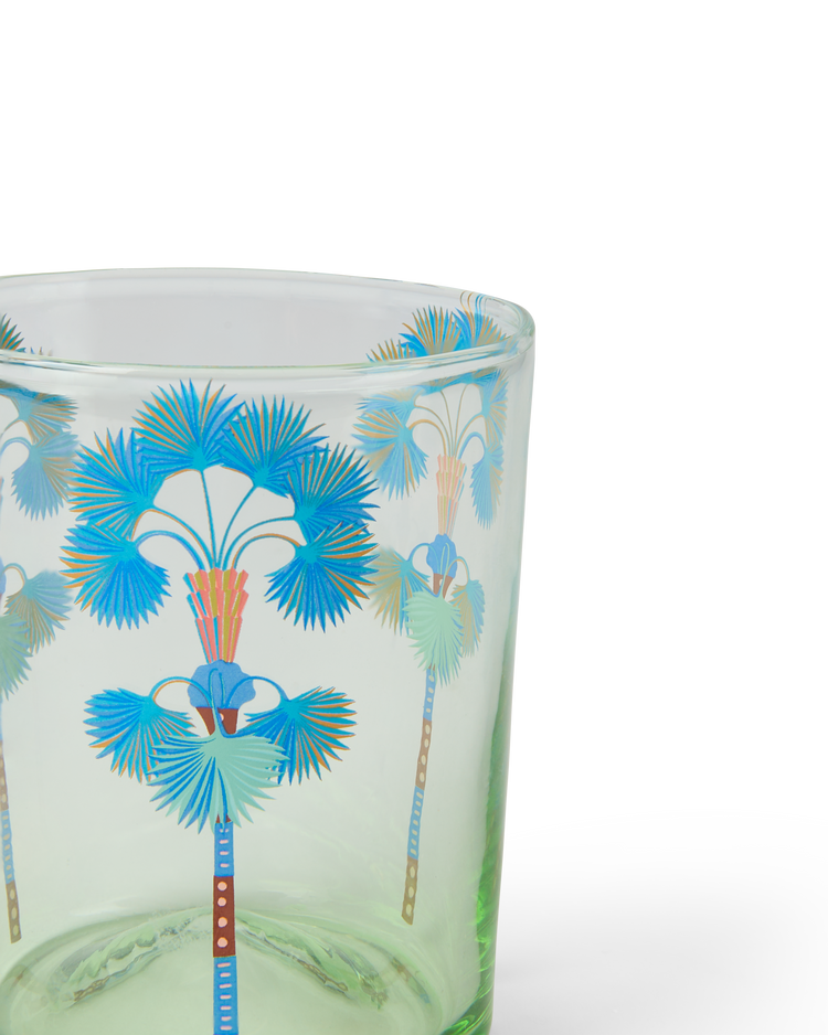 Palm Tumbler Glass in Green