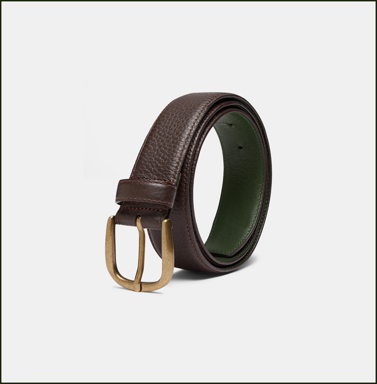 ‘Le Belt’ in Dark Brown Pebble Grain Leather