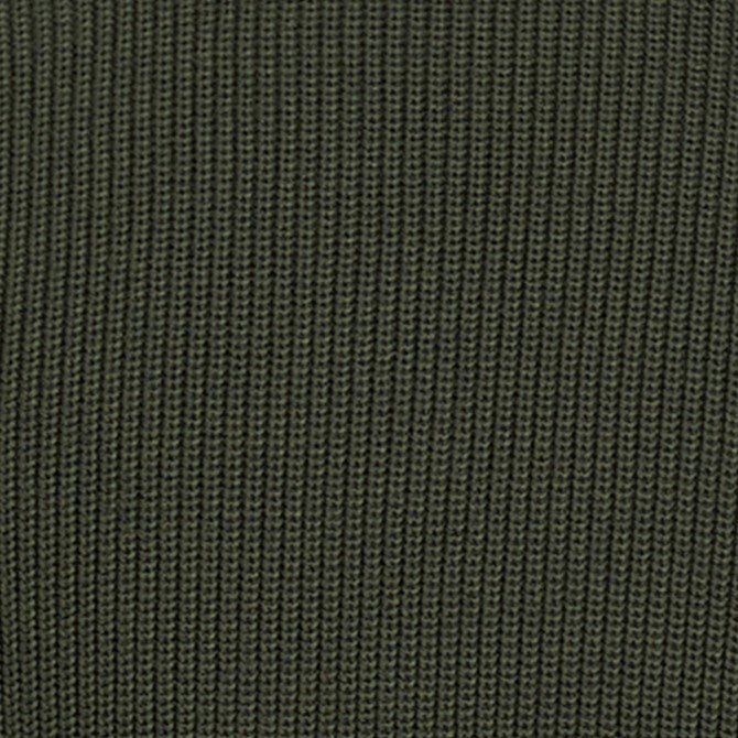 Ribbed Cotton Raglan Sweater in Khaki