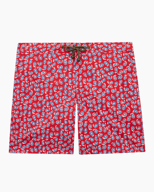 Paisley Swim Shorts - Red