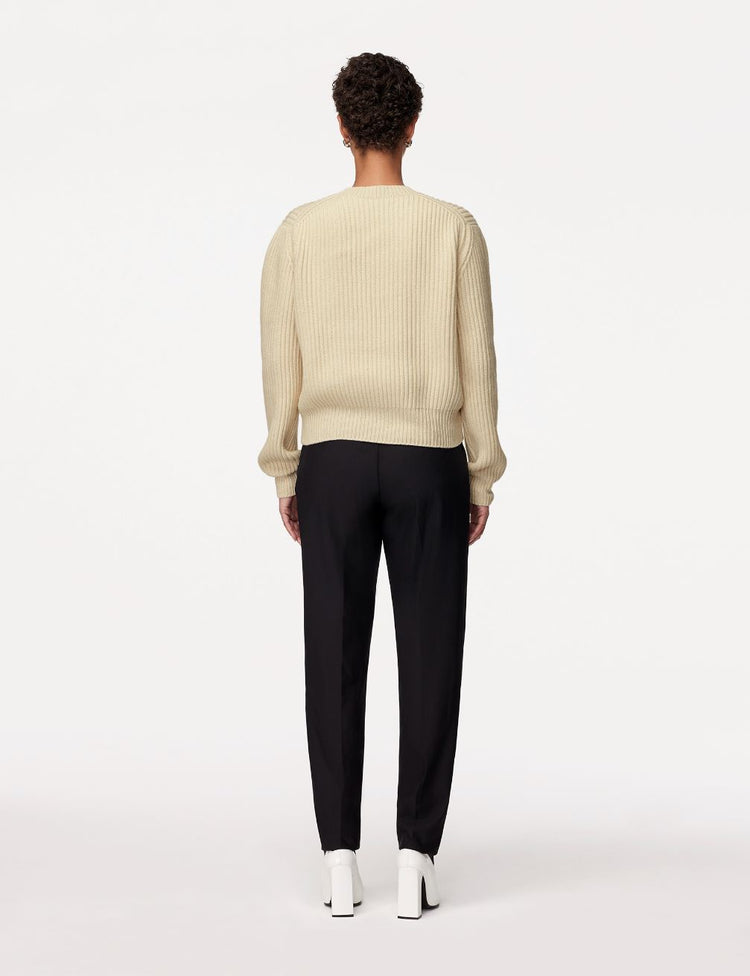 Cashmere Ribbed Sweater | Ivory