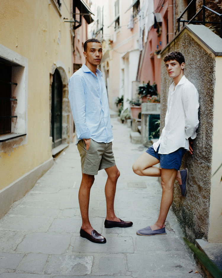 Classic Light-Blue Linen-Blend Shirt