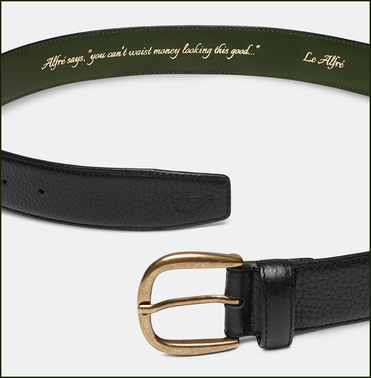 ‘Le Belt’ in Black Pebble Grain Leather