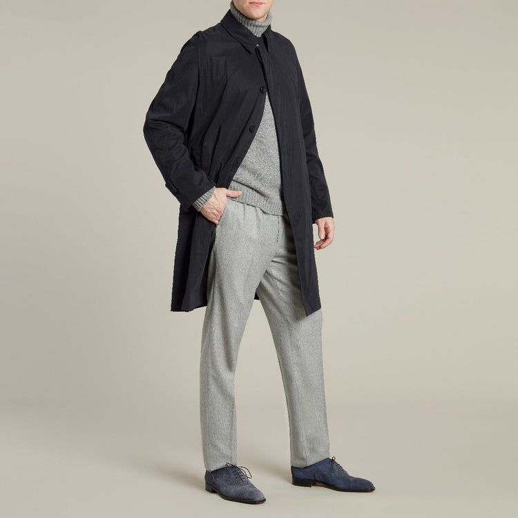 Regular Microfibre Raincoat In Dark Navy