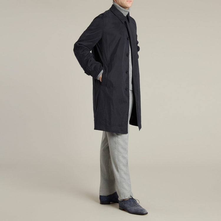 Regular Microfibre Raincoat In Dark Navy