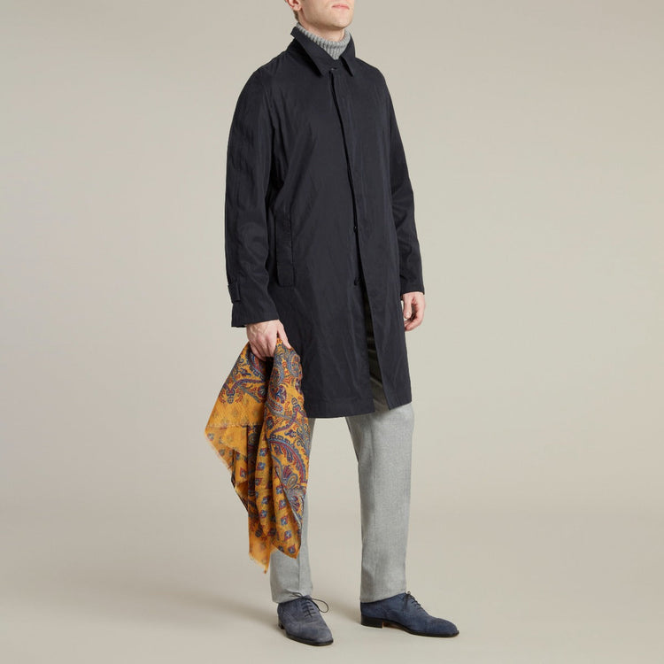 Regular Microfibre Raincoat In Dark Navy