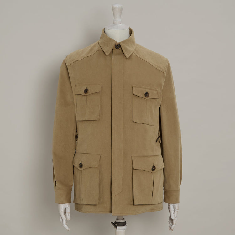 Heavy Drill Cotton Travel Jacket in Taupe