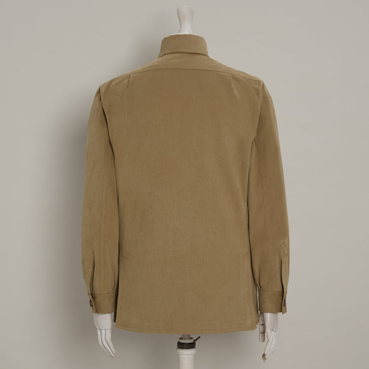Heavy Drill Cotton Travel Jacket in Taupe