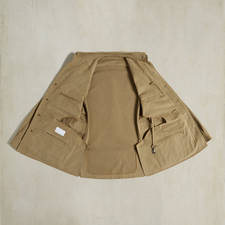 Heavy Drill Cotton Travel Jacket in Taupe