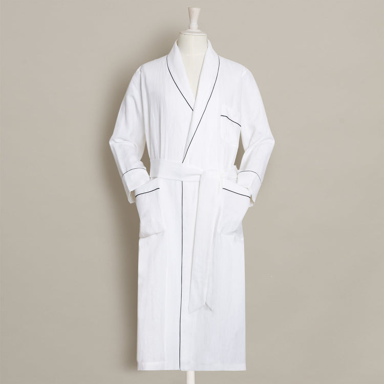 Linen Dressing Gown in White