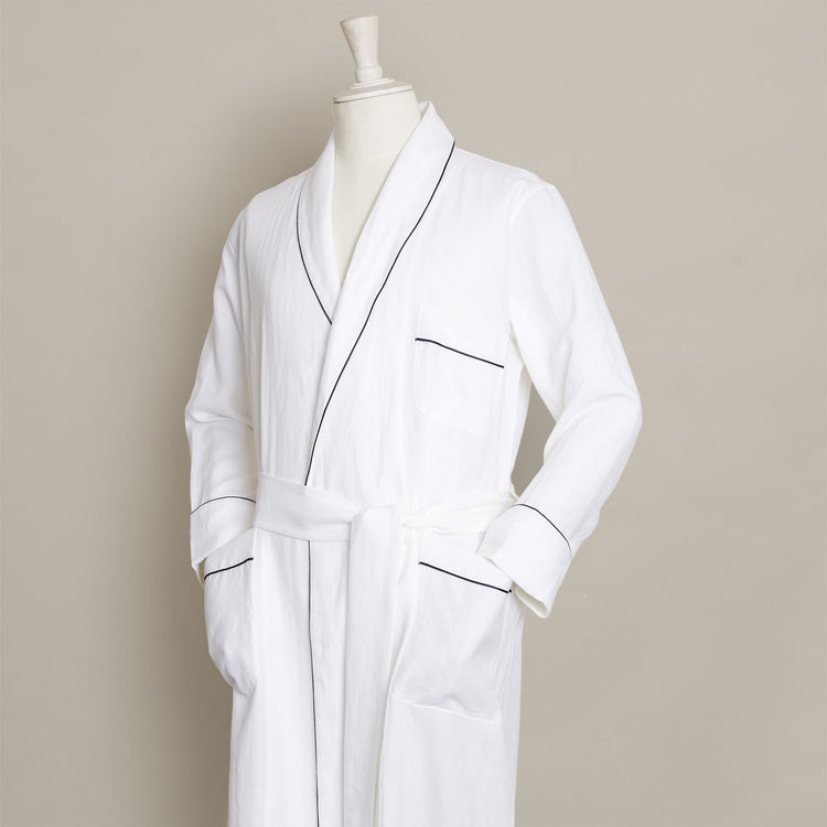 Linen Dressing Gown in White