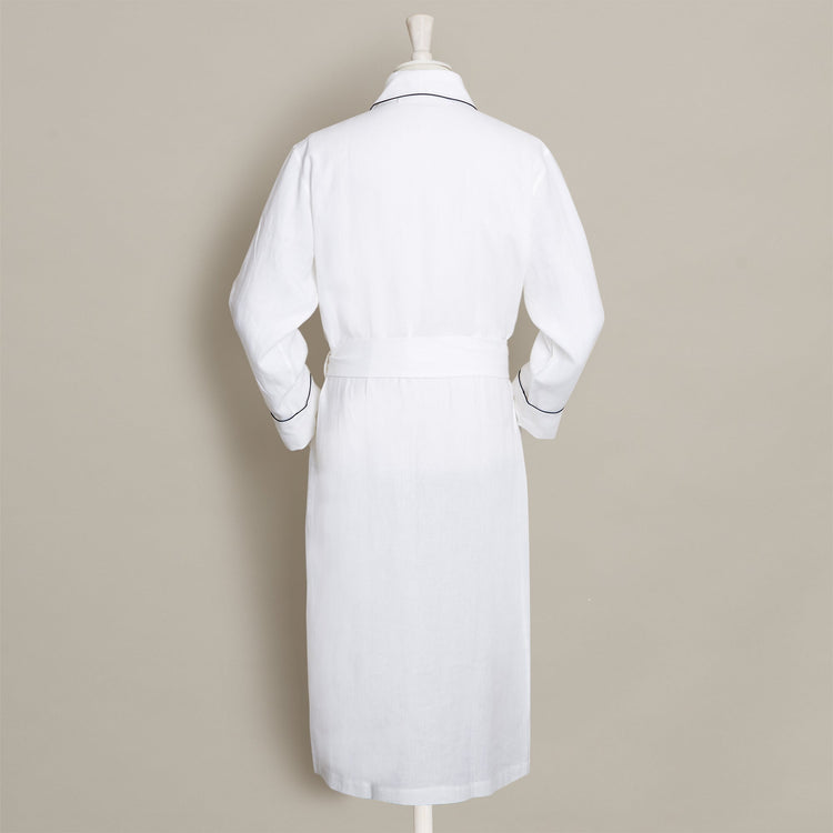 Linen Dressing Gown in White