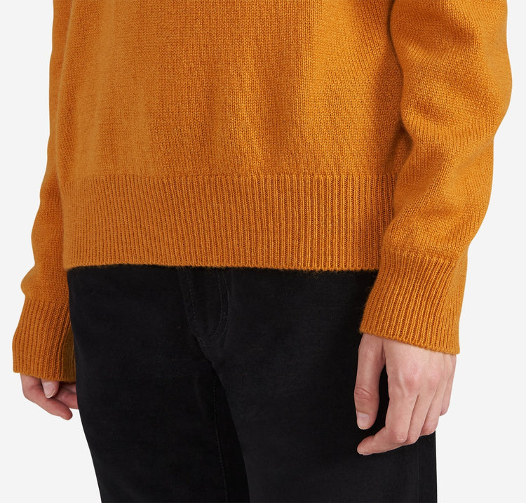 Harry Unisex Cashmere Polo in Burnt Orange