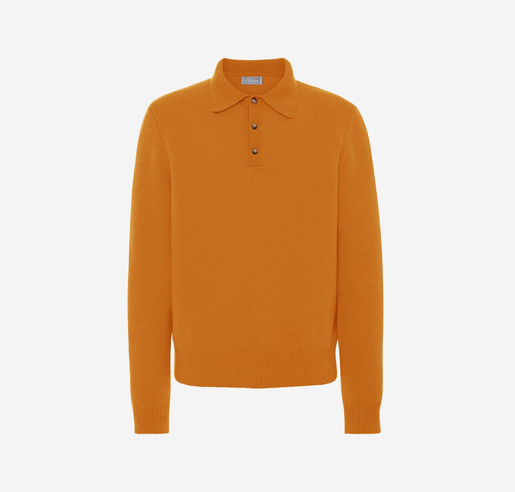 Harry Unisex Cashmere Polo in Burnt Orange