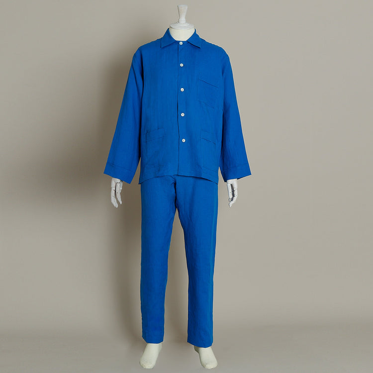 Linen Pyjama in China Blue