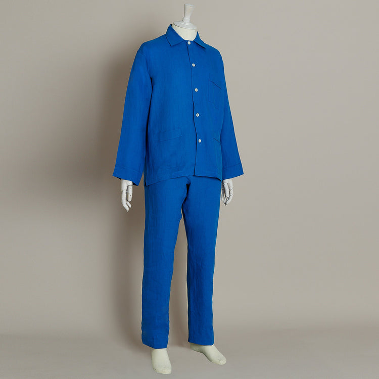 Linen Pyjama in China Blue