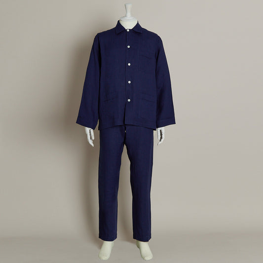 Linen Pyjama in Navy