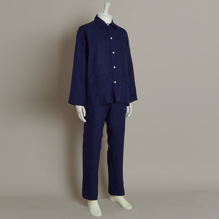 Linen Pyjama in Navy