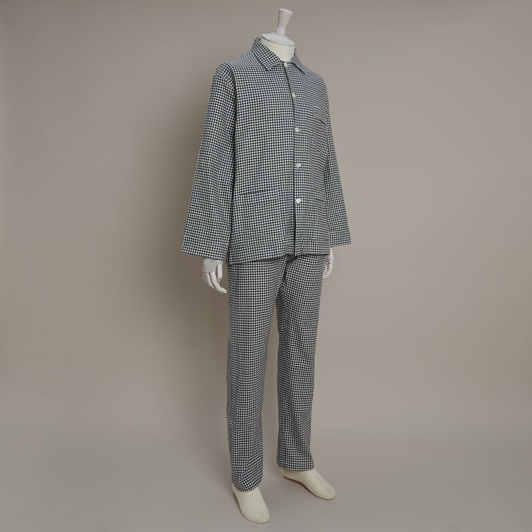 Soft Brushed Cotton Pyjama in Grey Check Print