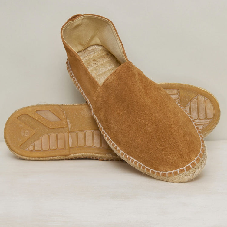 Suede Espadrilles With Rubber Sole in Rust