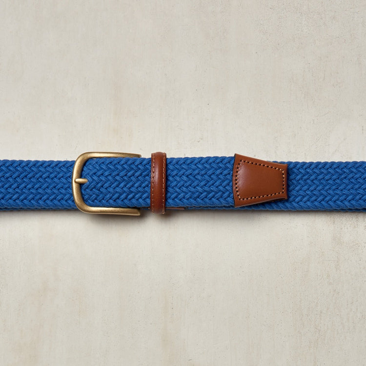 Cotton Elastic Woven Belt in Blue