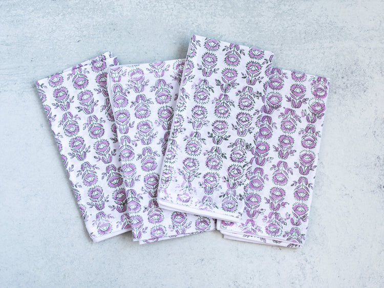 Dinner Napkins (Set of Four) in Protea, Sage & Lilac