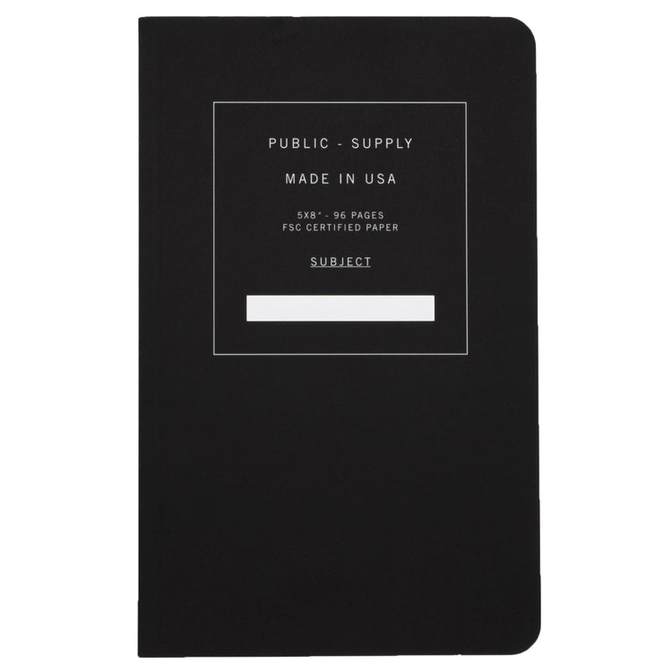 5x8” Soft Cover Notebook - Black