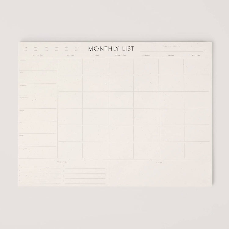 Wilde House Monthly List Planner Pad