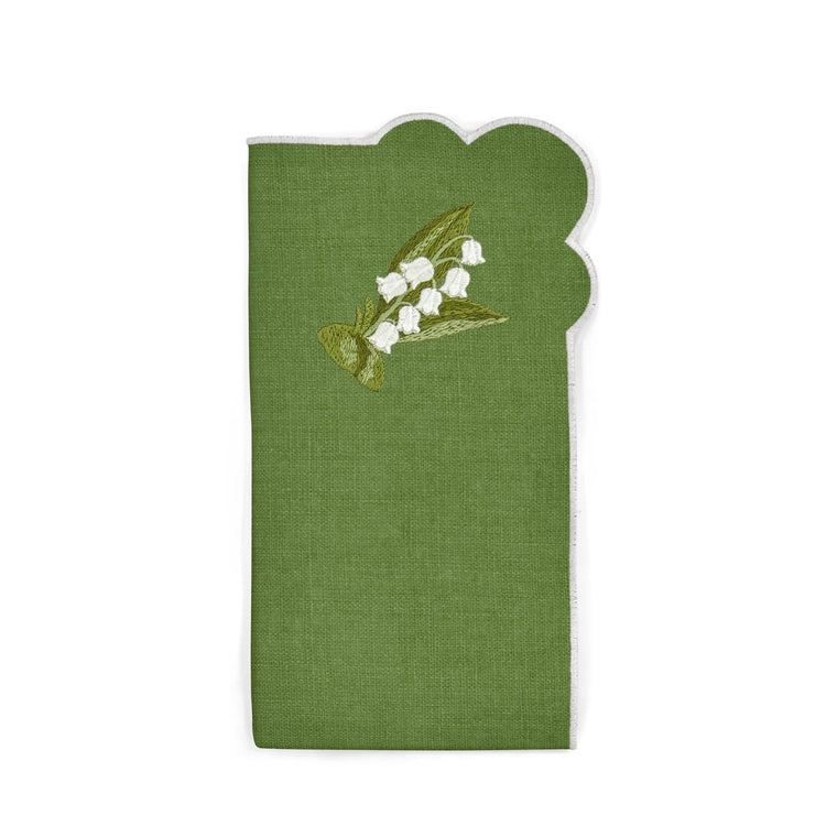 Seferî Lily of the Valley Napkin in Green, Set of Four