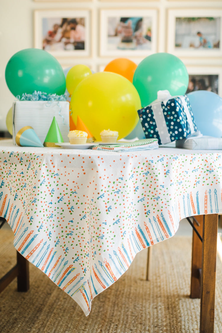 Birthday Tablescape: Table Throw + Dinner Napkins Set