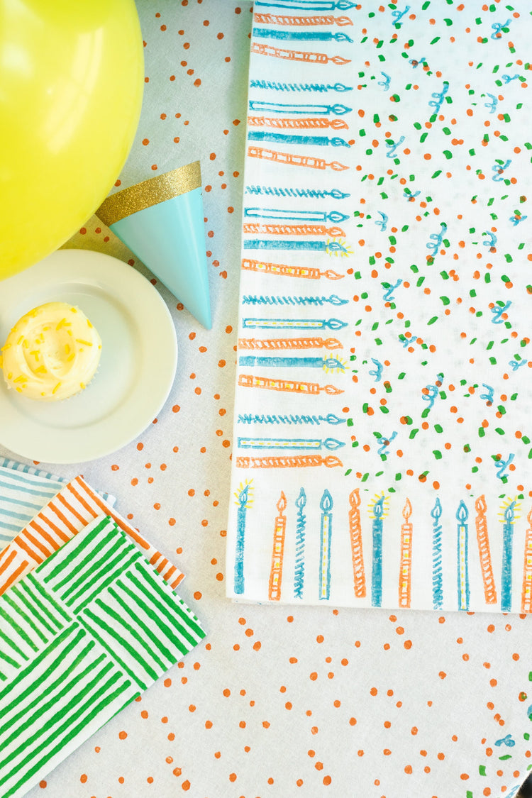 Birthday Tablescape: Table Throw + Dinner Napkins Set