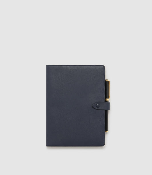 A5 Notebook Cover in Slate Calfskin