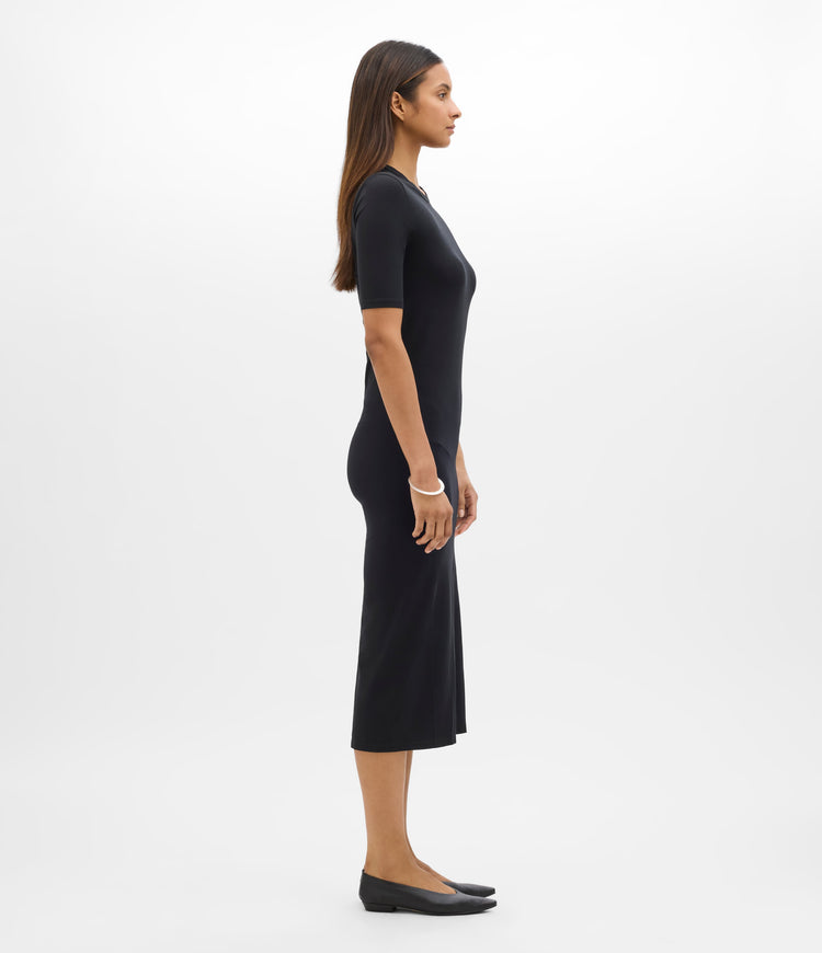 Elbow Sleeve Dress in Black