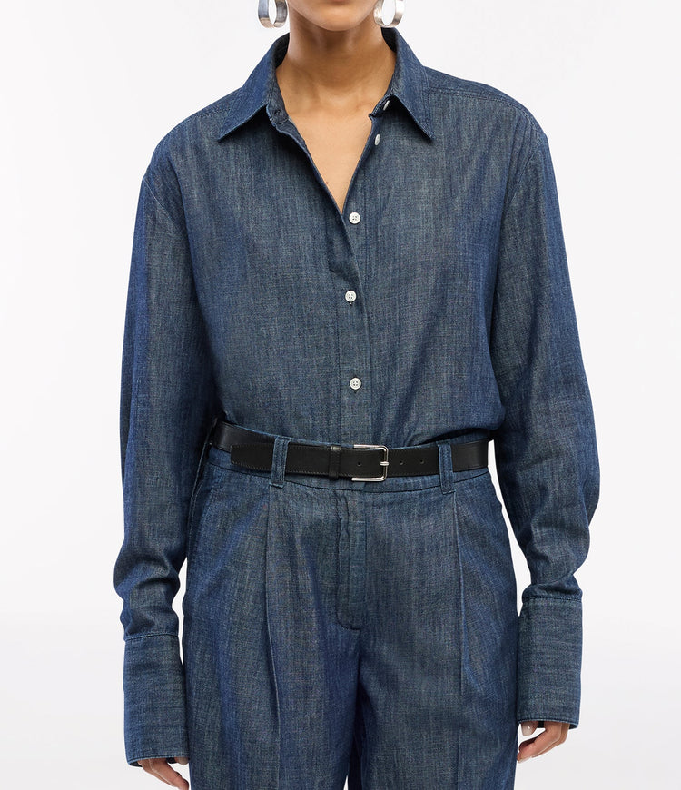 Chambray Shirt in Dark Blue