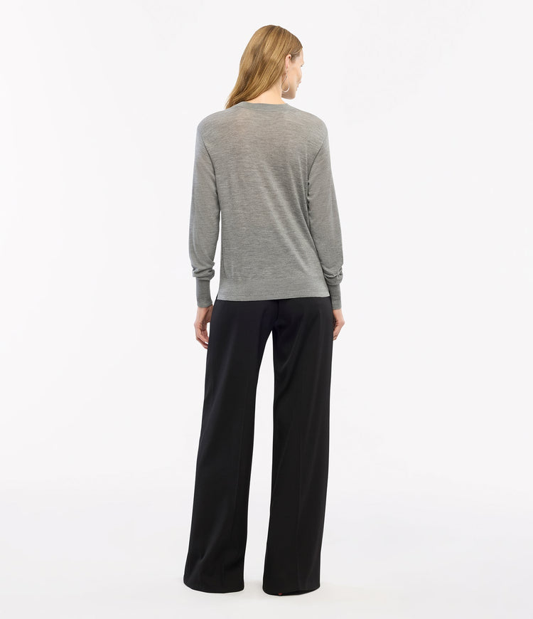 Featherweight Wool Crew in Grey
