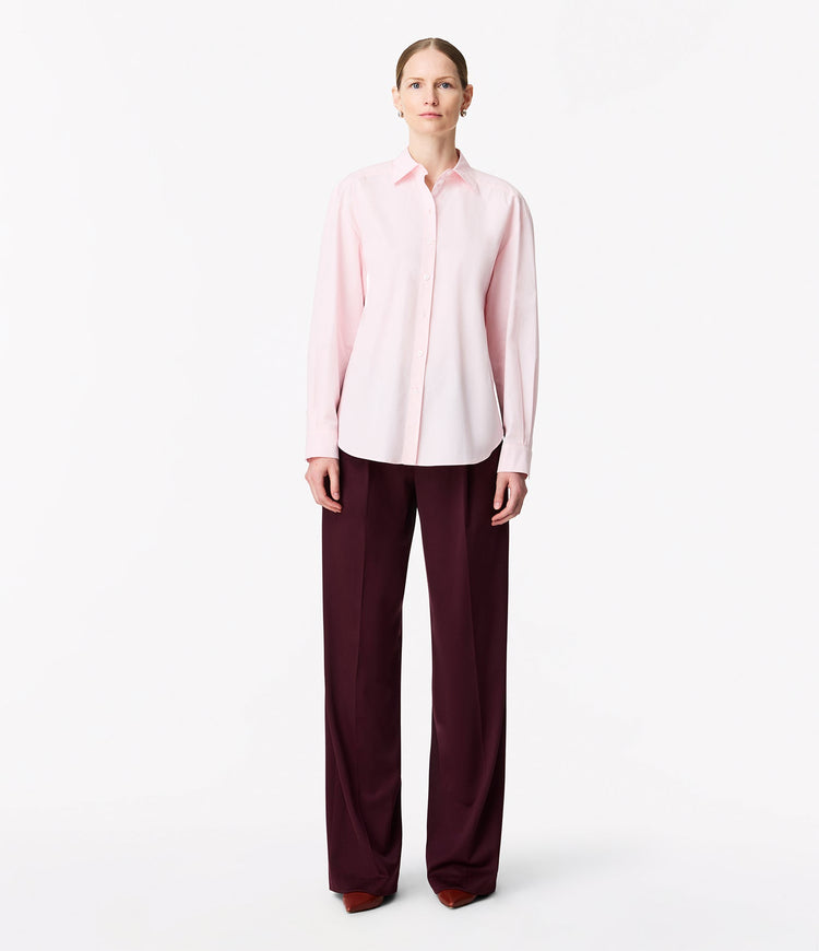 Pleat Back Poplin Shirt in Blush