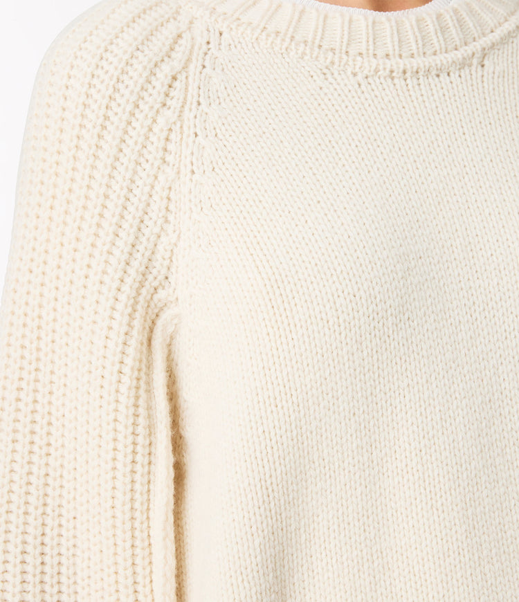 Cashmere Oversized Crewneck in Ivory