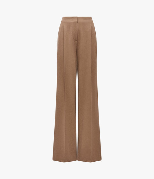 Cashmere Pleated Trouser in Camel