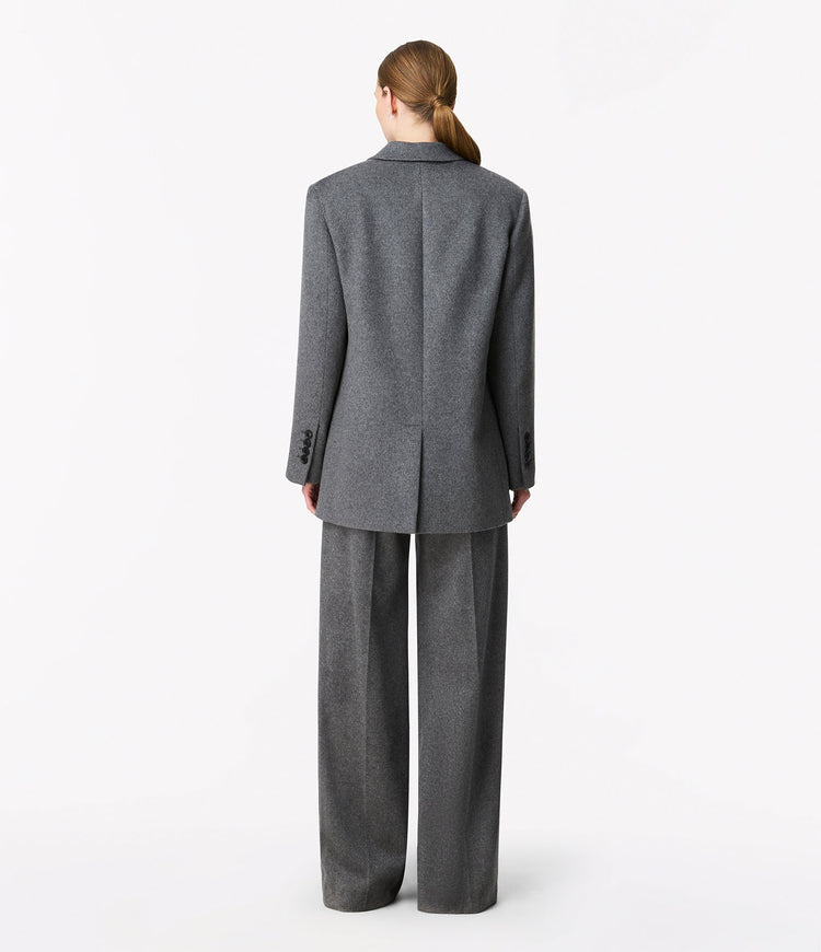 Tailored Cashmere Jacket in Medium Melange Grey