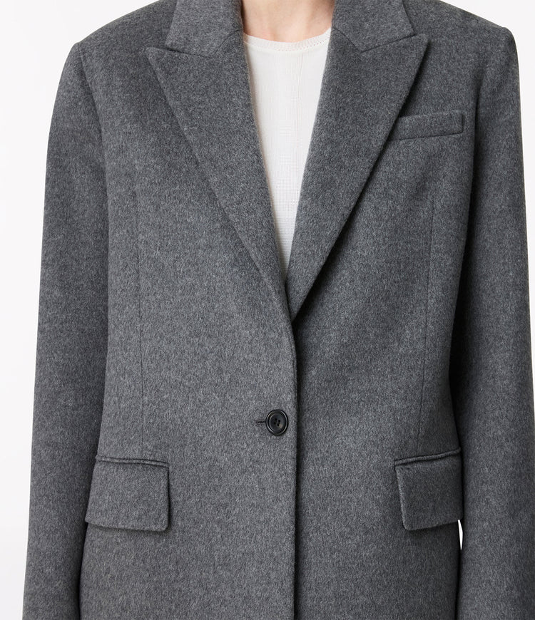 Tailored Cashmere Jacket in Medium Melange Grey