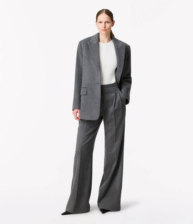 Tailored Cashmere Jacket in Medium Melange Grey