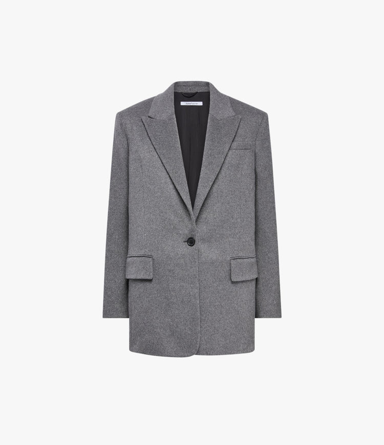 Tailored Cashmere Jacket in Medium Melange Grey