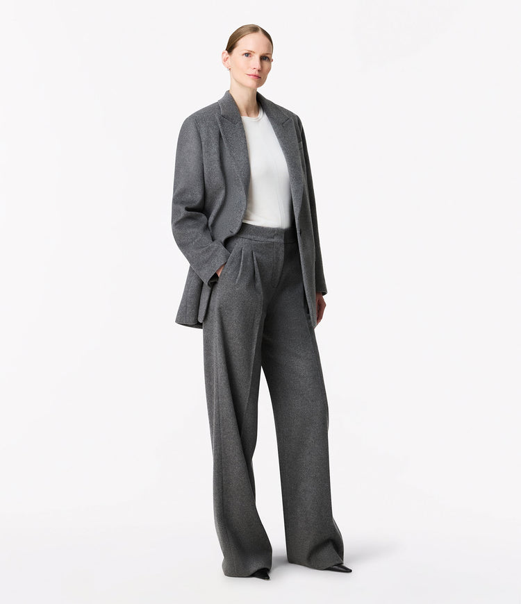 Tailored Cashmere Jacket in Medium Melange Grey