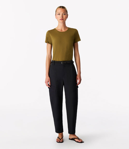 Curved Cargo Pant in Black
