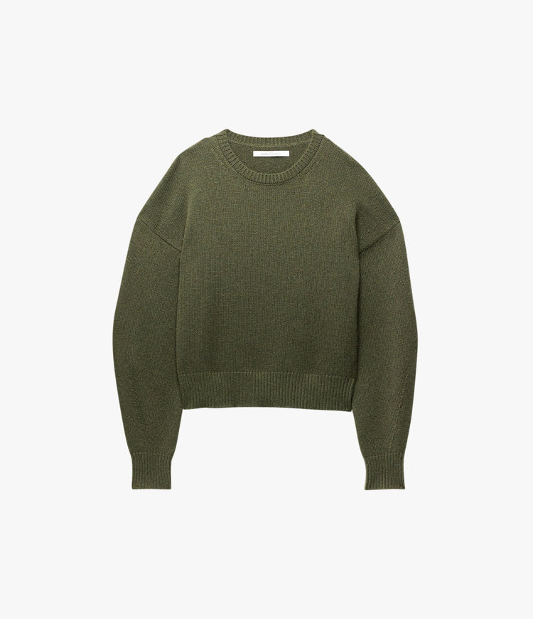Cashmere Knit Sweatshirt in Moss
