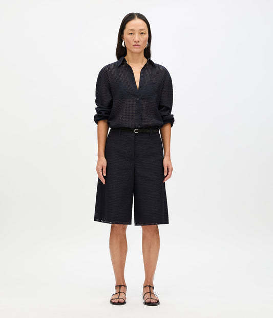 Gingham Bermuda Short in Black