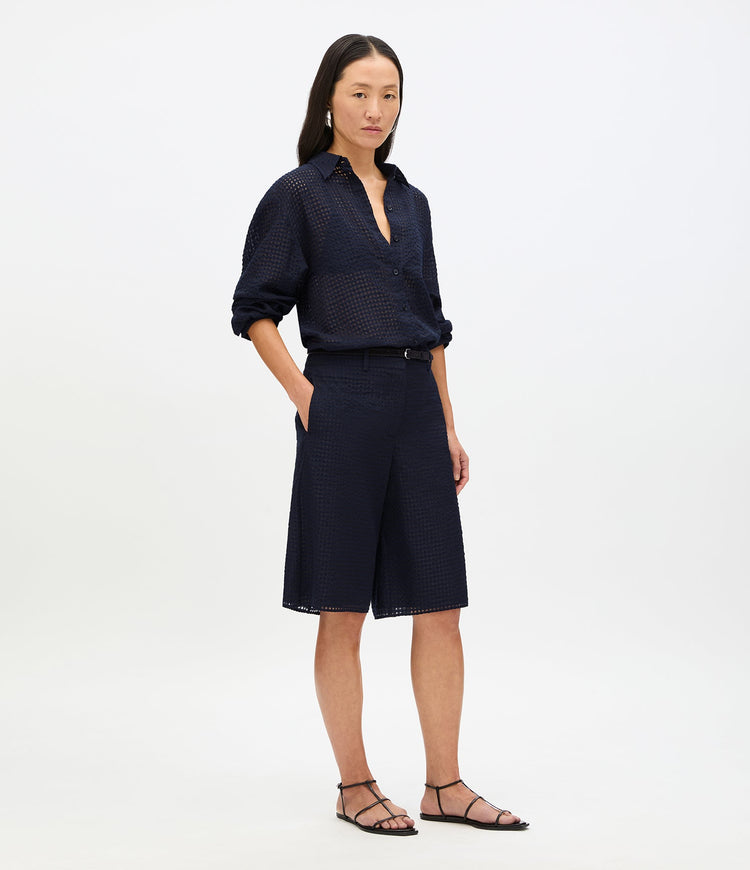 Gingham Bermuda Short in Black