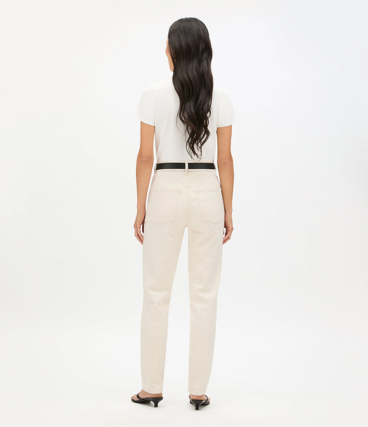 Slim Denim Pant in Ecru