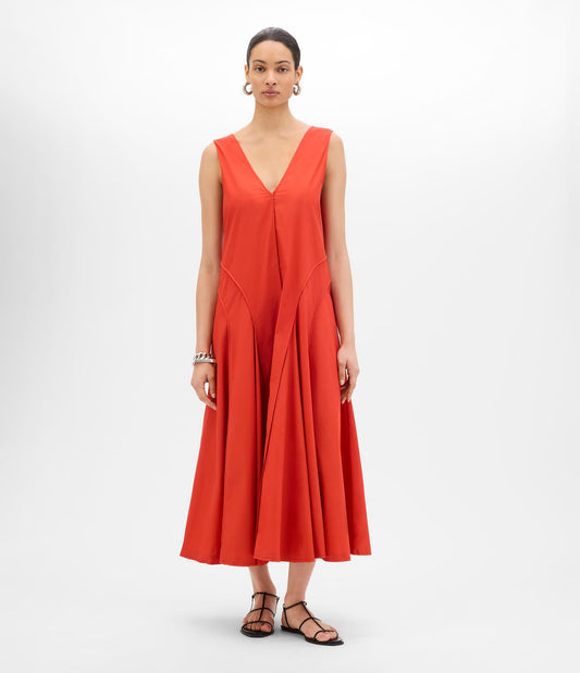 Full Skirt Dress in Vermilion