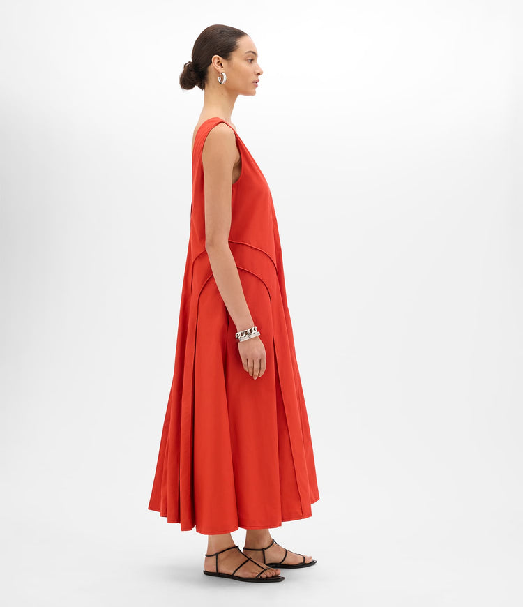 Full Skirt Dress in Vermilion